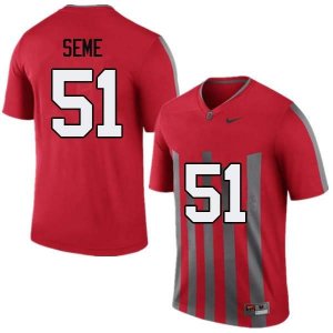 NCAA Ohio State Buckeyes Men's #51 Nick Seme Throwback Nike Football College Jersey JPE5845JY